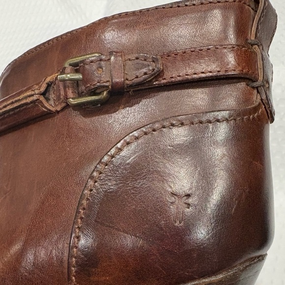 Frye Leather Jenny Seam Ankle Bootie Classic Womens size 6 B Deep Brown Zipper - Picture 8 of 15